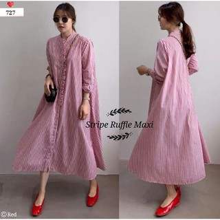 Đầm Cotton Dáng Dài Kẻ Sọc Thời Trang Cao Cấp Cho Nữ