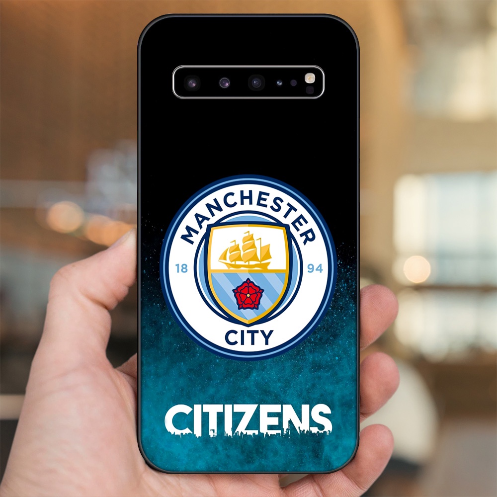 Ốp lưng Samsung S10, S10 5G, S10 Plus viền đen in hình Manchester City MC