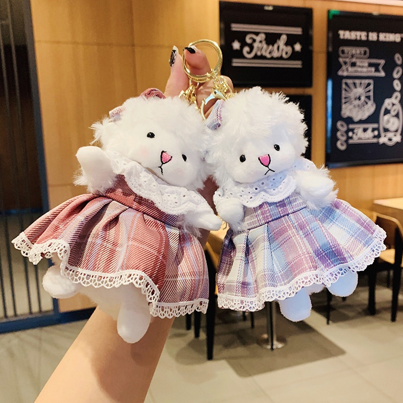 Móc Khóa Gắn Búp Bê Nhồi Bông Dễ Thương Sáng Tạo Cho Bạn Gái