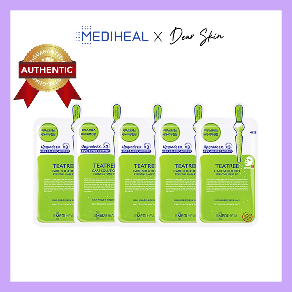 [Chính hãng] [Combo 5] Mặt Nạ Tinh Chất Tràm Trà làm giảm mụn Mediheal Teatree Care Solution Essential Mask