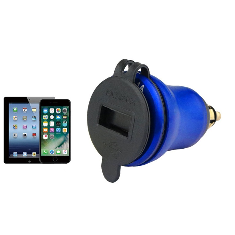 Thiết Bị Sạc USB Kép 12V-24V Có Đèn Led Và Hiển Thị Điện Áp Cho Xe Mô Tô 2.1A