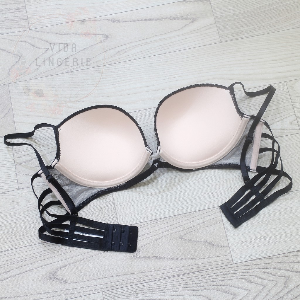 Áo ngực ren có big size strappy dây cúp ngang push up xuất âu