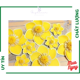 Set 6 Hoa Mai Trang Trí Tết - Hoa Giả  (từ size 10cm - size 30cm)