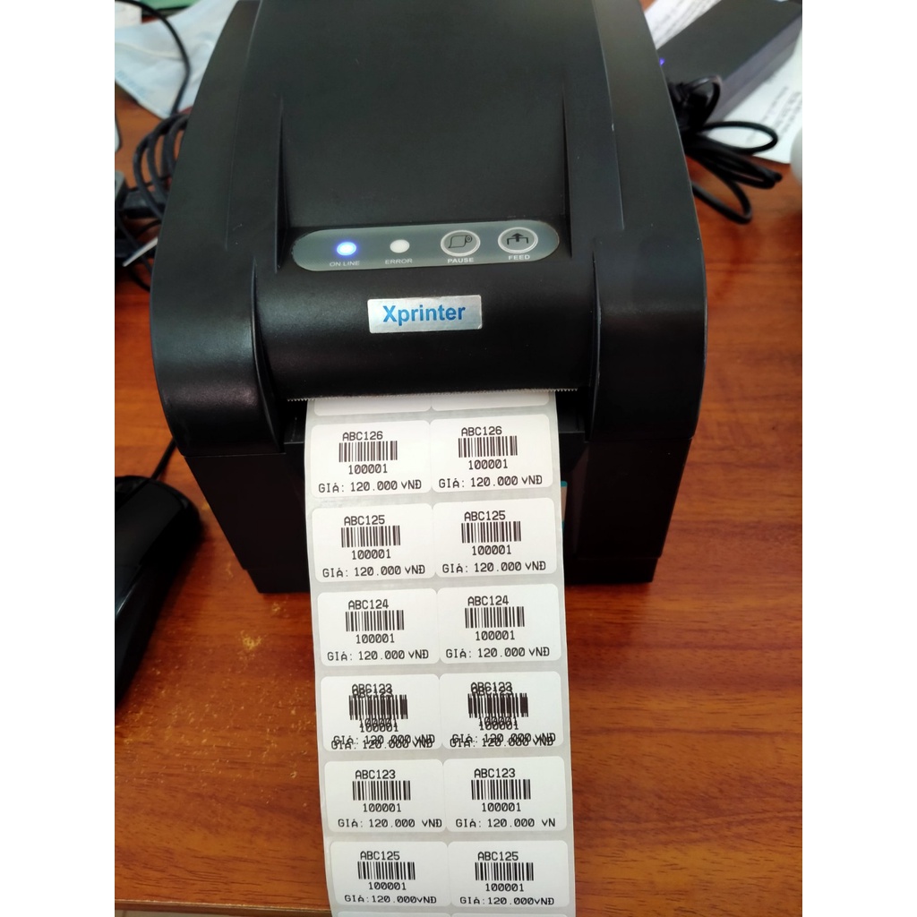 Máy In Vận Đơn, In Mã Vạch, In Tem Trà Sữa, Thương Mại Điện Tử Xprinter XP-350B, XP-350BM In Từ điện Thoại