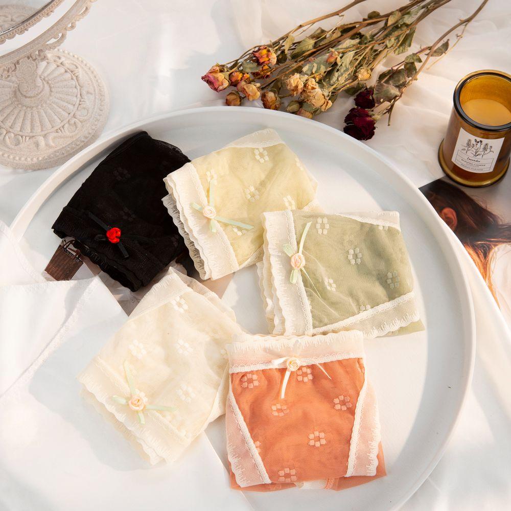 OCEANMAP Quần Lót Dây Ruy Băng Mỏng Thoáng Khí Phong Cách Nhật Bản Cho Nữ