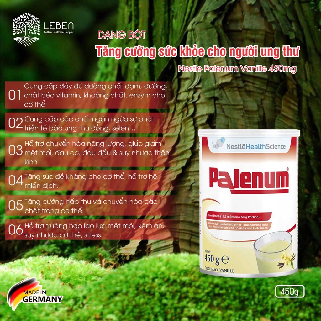 Sữa dành cho người bị ung thư - Nestle Palenum Vanille 450g