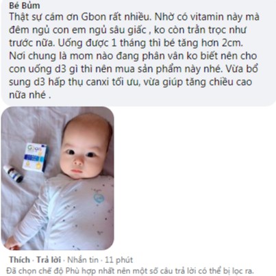 Vitamin D3 K2 GBON – Giúp hấp thụ Canxi, giảm vặn mình quấy khóc, giúp phát triển xương răng cho bé (10ml)