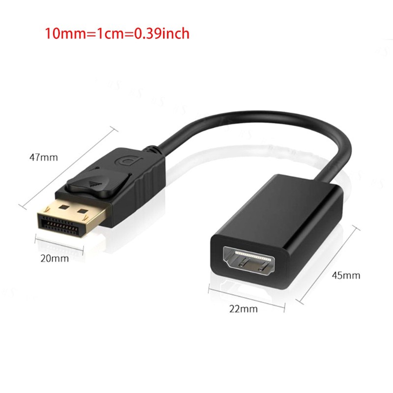 Bộ Chuyển Đổi Utake Dp Sang Hdmi Max 4k / 1080p Dp Sang Hdmi Màu Đen Chất Lượng Cao Cho Hdtv Pc