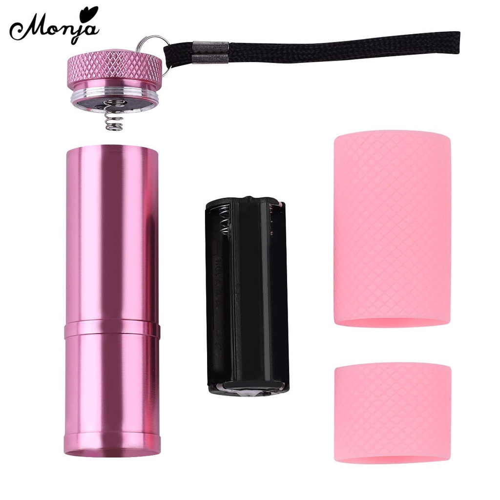 MONJA Đèn hong khô sơn móng tay mini 9 bóng led 2 màu diy