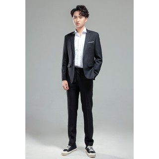 Bộ vest nam 1 khuy màu đen trẻ trung cao cấp - MIF009