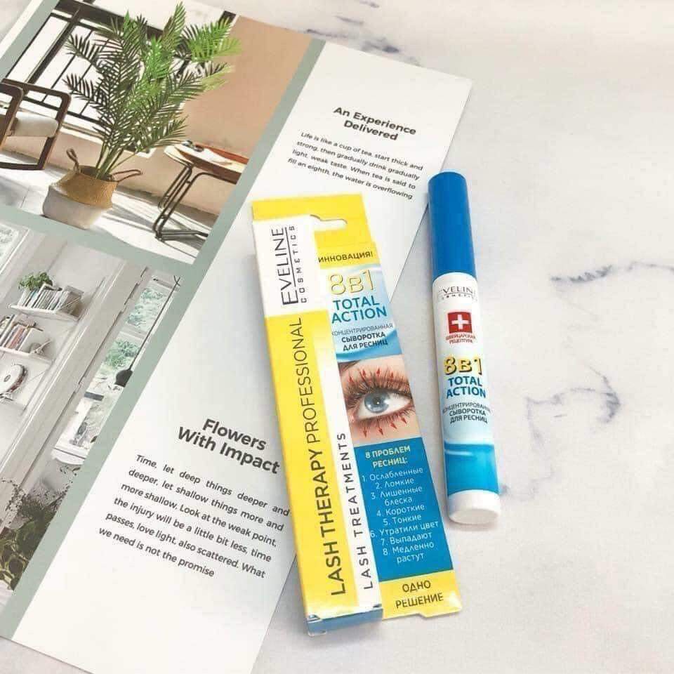 Huyết thanh Dưỡng mi Eveline 8 in 1 Total Action Lash Therapy professional