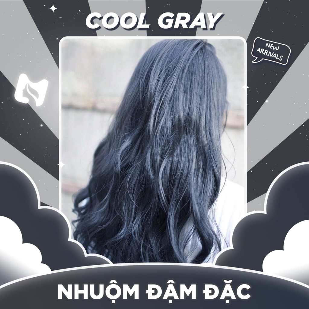 Thuốc Nhuộm Tóc Đậm Đặc Màu XÁM LẠNH | COOL GRAY - Trend 2022 - Minzihair HN