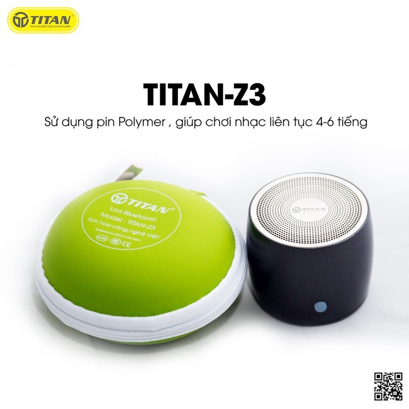 Loa Bluetooth TITAN Z3 mini cỡ nhỏ gọn âm thanh lớn hay kết nối không dây 3.0 4.0 5.0 đẹp giá rẻ chính hãng xịn cầm tay