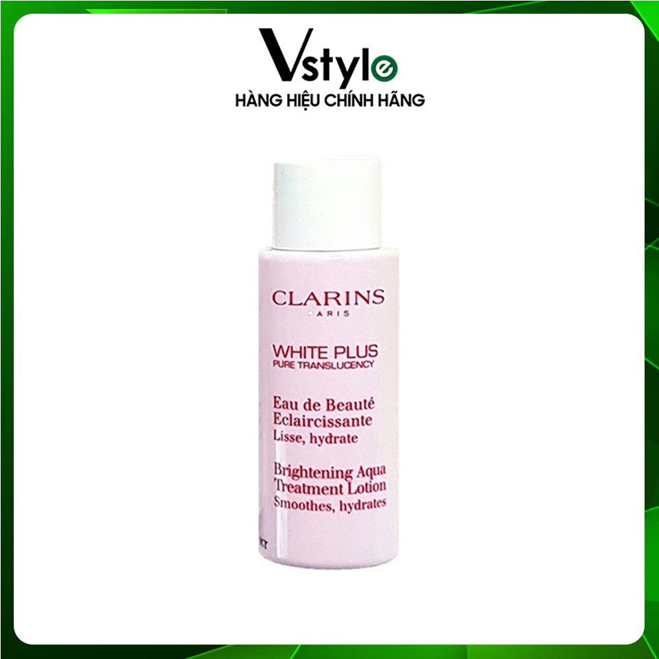 Nước Hoa Hồng Se Khít Lỗ Chân Lông Trắng Da Clarins White Plus Brightening Pure Aqua-Lotion 10ml