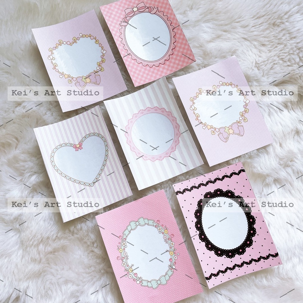 1 miếng decal trong trang trí toploader thiết kế khung viền dễ thương, vintage,..