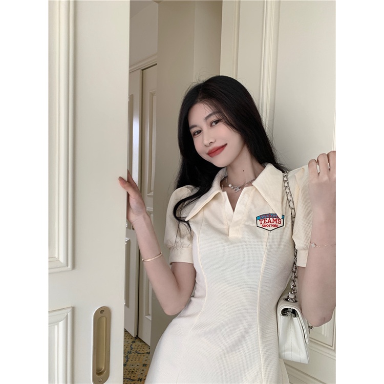 Áo Thun polo Ngắn Tay Thêu Chữ Phong Cách Hàn Quốc Thời Trang Cho Nữ