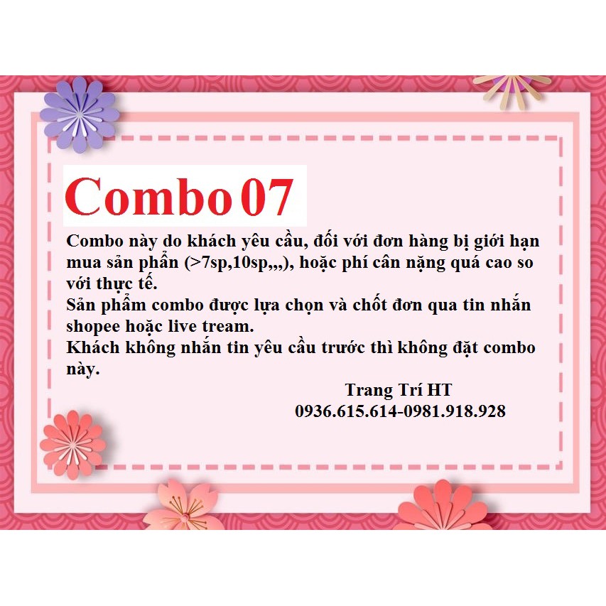 Combo 07 phụ kiện trang trí mô hình nhà búp bê