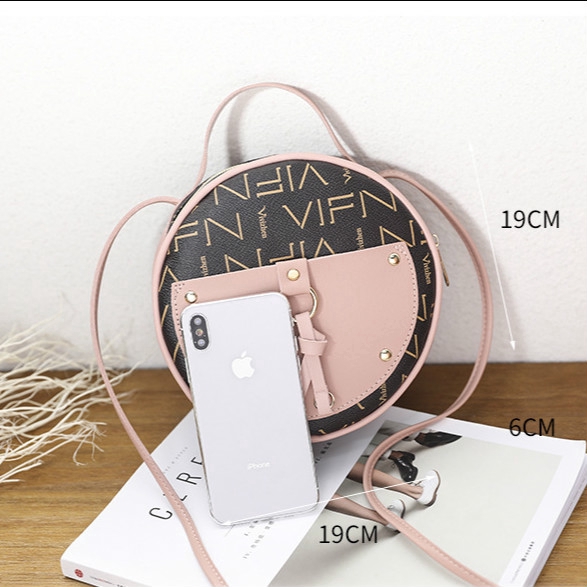 Túi nữ đeo chéo hình tròn nhỏ phong cách Hàn Quốc