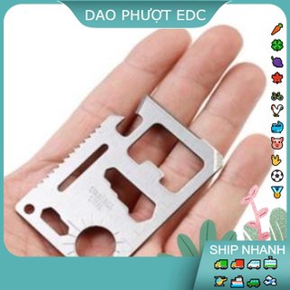 Miếng thép edc đa năng 11 công dụng thẻ phượt đa năng survival tool chammart