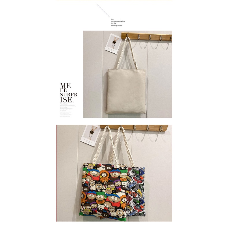Túi tote túi vải canvas màu sặc sỡ -  Túi xách cho nữ thời trang học sinh, phong cách Nhật Bản