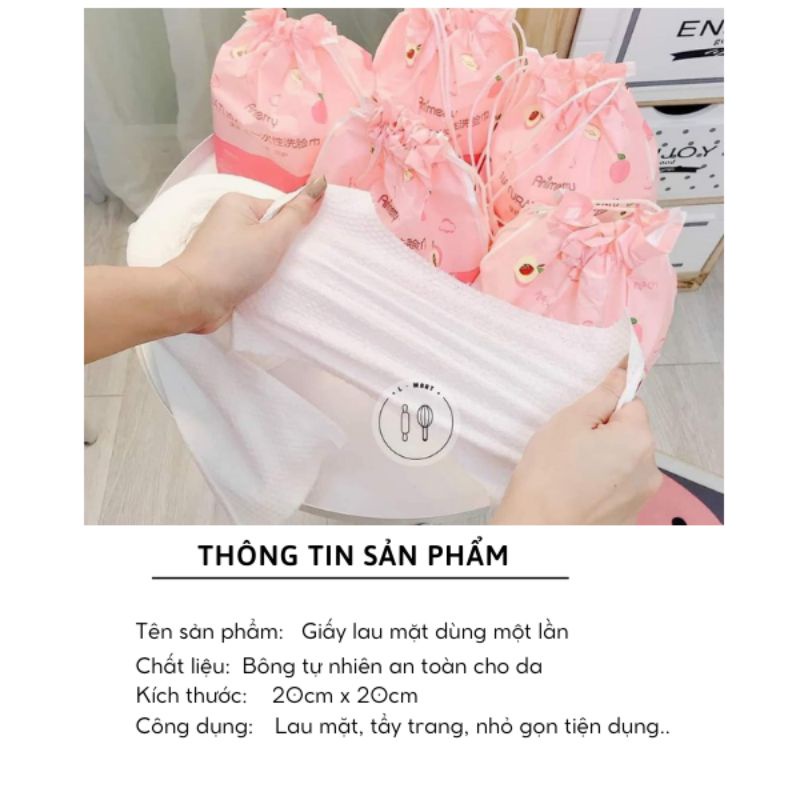 [Mã LIFEHLM2 giảm 10% tối đa 15k đơn 0đ] Khăn Lau Mặt Khô Dùng Một Lần Animerry ( 40 khăn/cuộn)