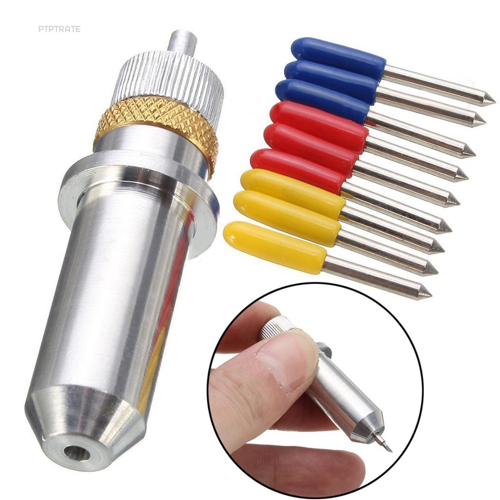 PTPTRATE 1pc Cutting Plotter Blade Holder Carving + 9pcs 30° 45° 60° Blades Vinyl Cutter