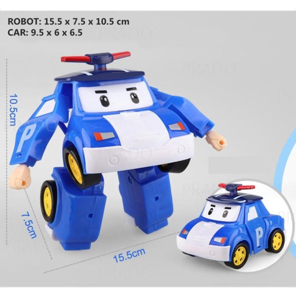 Hb-Set đồ chơi mô hình xe hơi biến hình robot trong phim POLI Và Các Bạn 6 trong 1