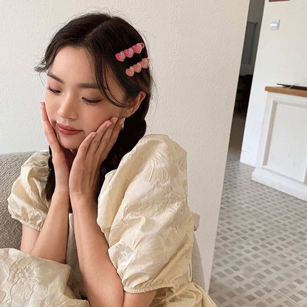 Kẹp tóc nữ hình trái tim màu sắc gradient 6 màu