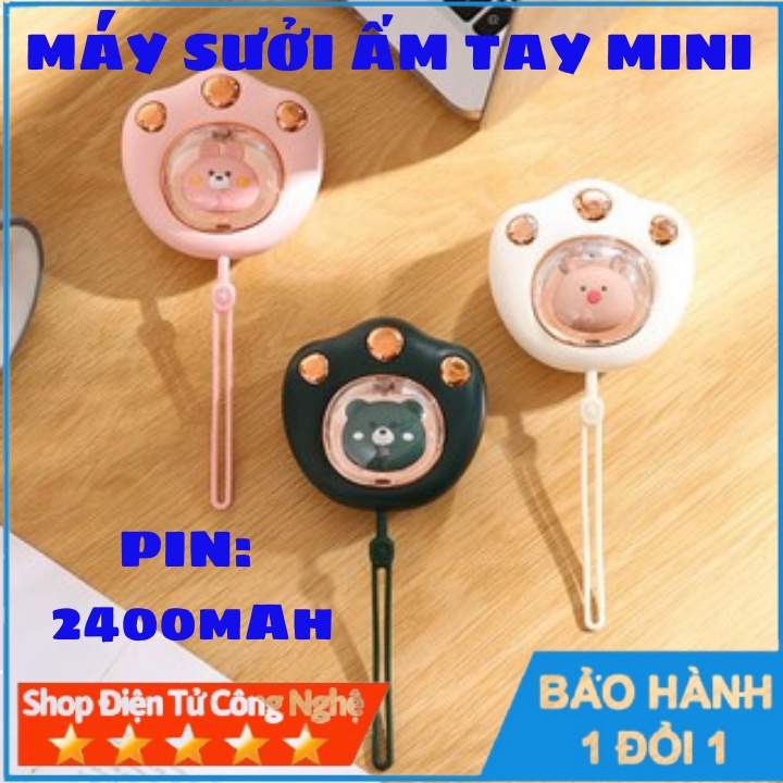 Máy sưởi ấm tay mini hình chân mèo pin 2400mAh