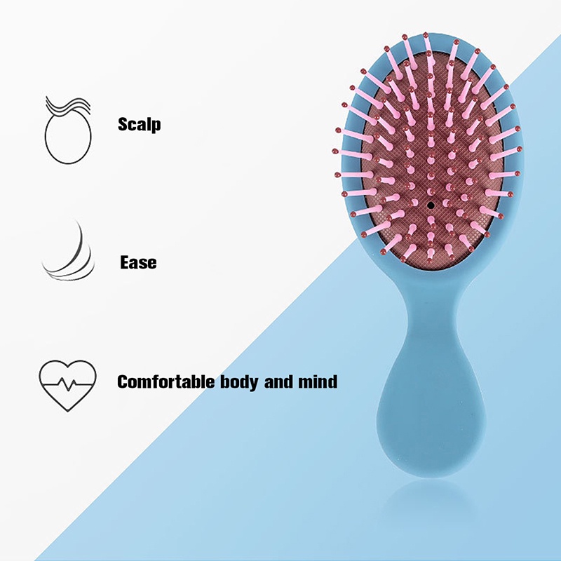 Lược Chải Tóc Mini Màu Trơn Dễ Thương Chống Thấm Nước Mát Xa Da Đầu Cho Nữ