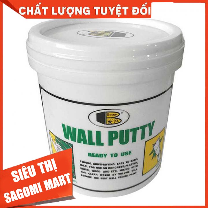 Bột bả trám khe nứt tường nền nhà gỗ Bosny Wall Putty cao cấp SAGOMI