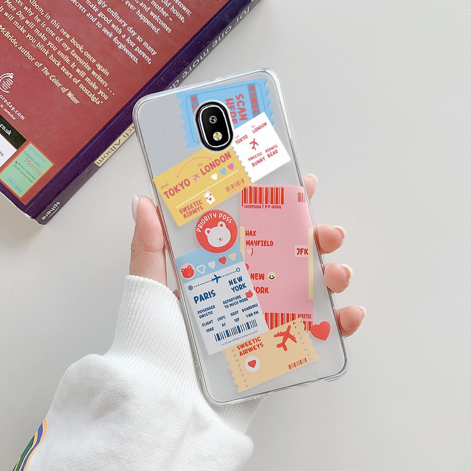 Ốp điện thoại silicon TPU mềm in họa tiết nhãn dán độc đáo bảo vệ cho Samsung Galaxy J3 J5 J7 Pro 2017