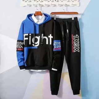 Set áo hoodie tay dài + quần dài năng động thời trang mùa thu dành cho bé trai
