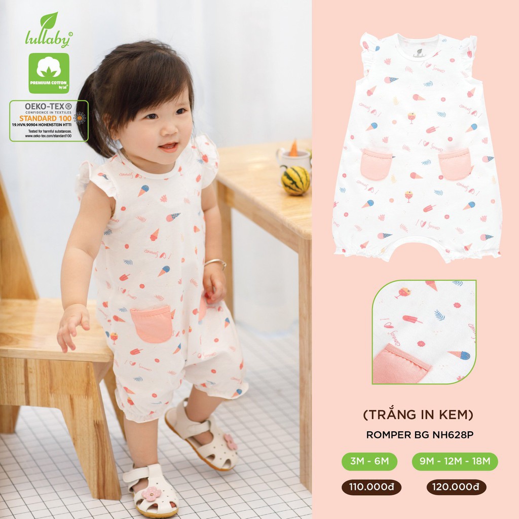 Romper Lulaby NH629P, body đùi cotton bé trai, bé gái mềm mịn, cao cấp