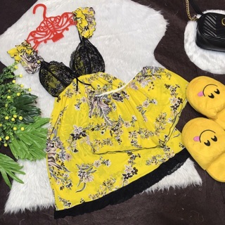 Đầm ngủ thun lưới cao cấp.