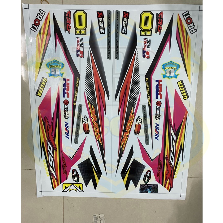 ( Quí khách vui lòng mang ra tiệm cho thợ dán ) Tem sonic 150 trắng hồng