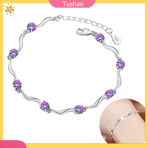 Vòng tay mạ bạc 925 đính đá xinh xắn