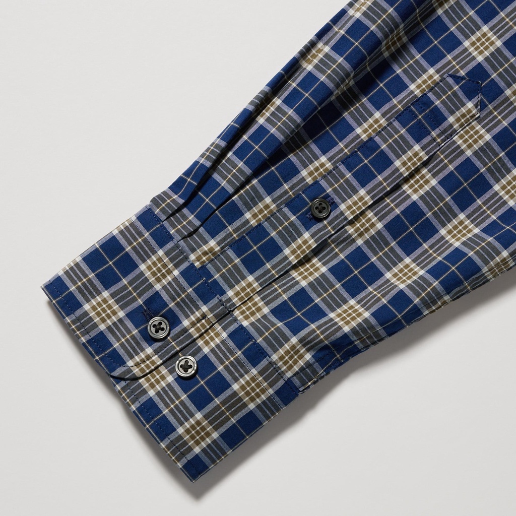 [Auth Uniqlo] Áo Sơ Mi Kẻ Sọc Cotton Mịn Dài Tay Nam Uniqlo - Nhật Bản