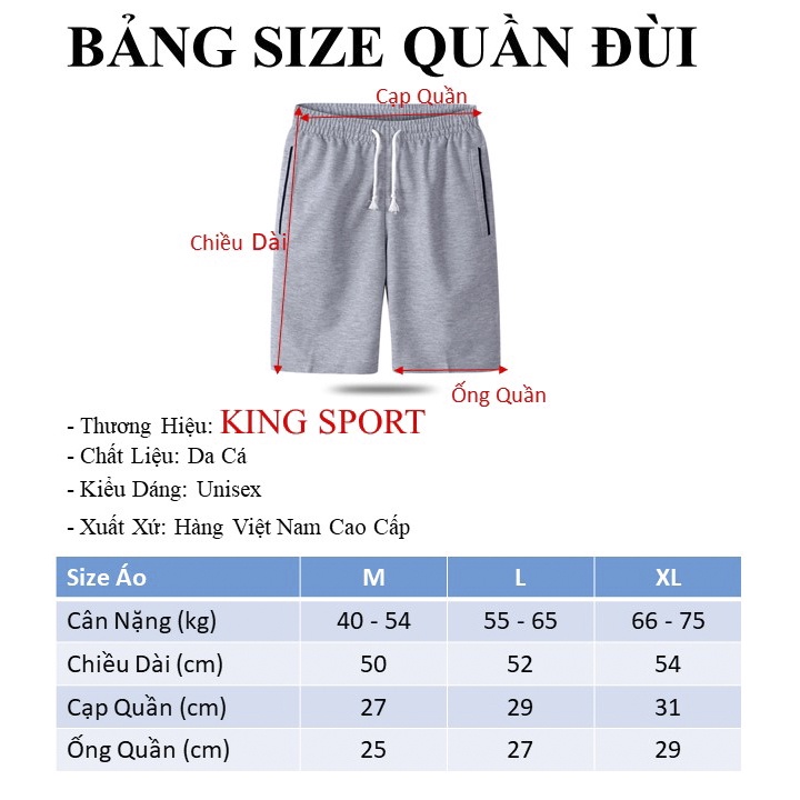 Quần đùi nam thể thao, quần short nam thun unisex ống rộng thể thao oversize thoáng mát phong cách hàn quốc KING SPORT