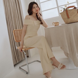 Jumpsuit dài ống rộng 2 cách mặc nữ Air Space 2211828006