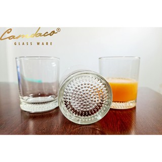 Bộ 6 Ly Cốc Thủy Tinh Tròn Đáy Chấm Bi 225ML Cẩm Đạt CAMDACO GLASS WARE