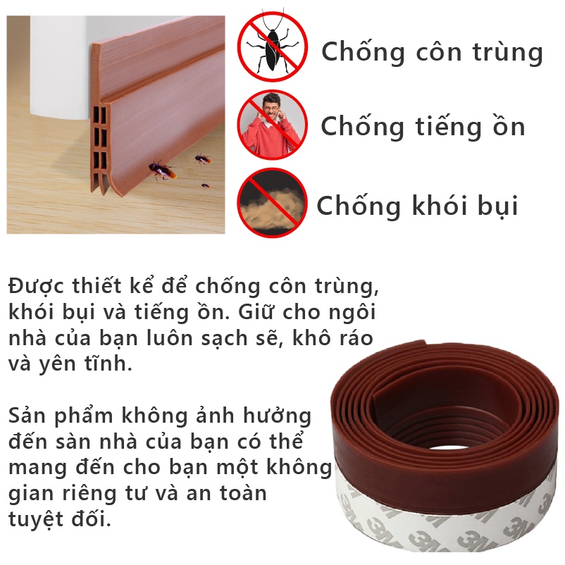 Ron chặn khe cửa ⭐ Thanh dán chân cửa KINGRON giữ nhiệt điều hòa, chống côn trùng, chống khói bụi, giảm tiếng ồn R234