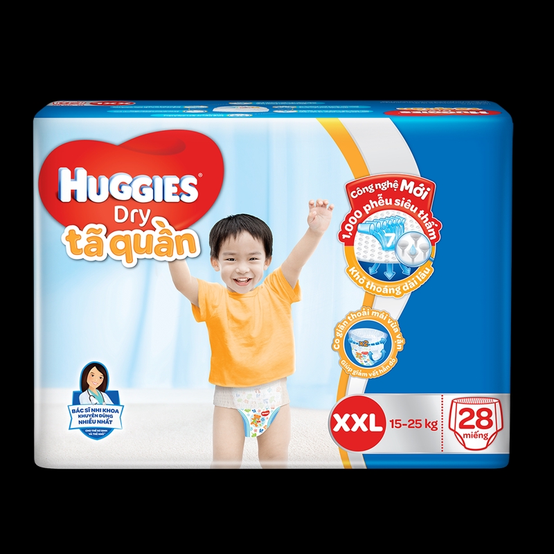 Tã quần Huggies Pant Super Jumbo M74/L68/XL62/XXL56