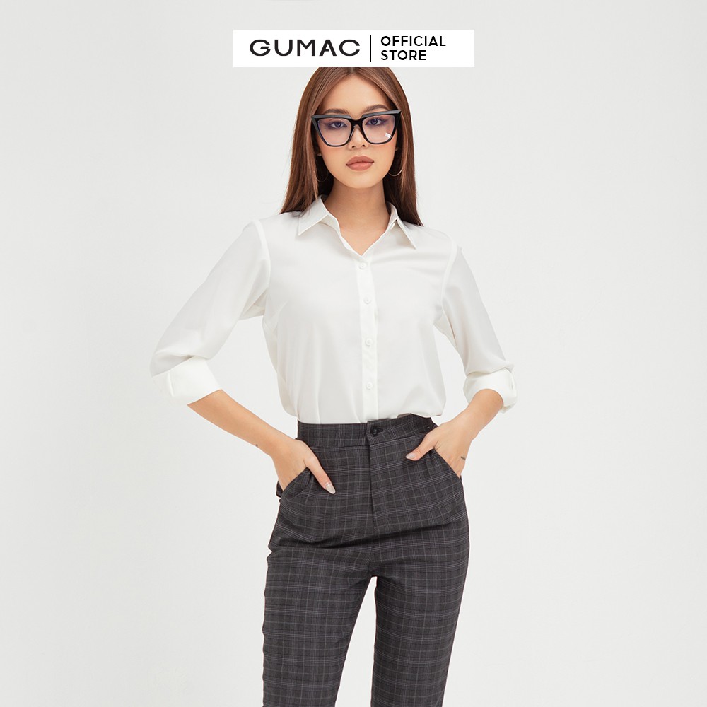 [Mã WABRGU100 giảm 15% đơn 249K tối đa 100k] Áo sơ mi nữ from cơ bản GUMAC thiết kế công sở, basic nhiều màu AB403 | BigBuy360 - bigbuy360.vn