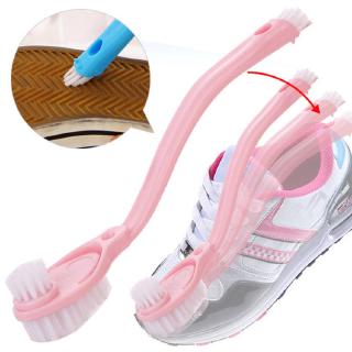 Double-headed long-handled shoe cleaning brush, sneaker brush, shoe washing, decontamination, three-sided cleaning