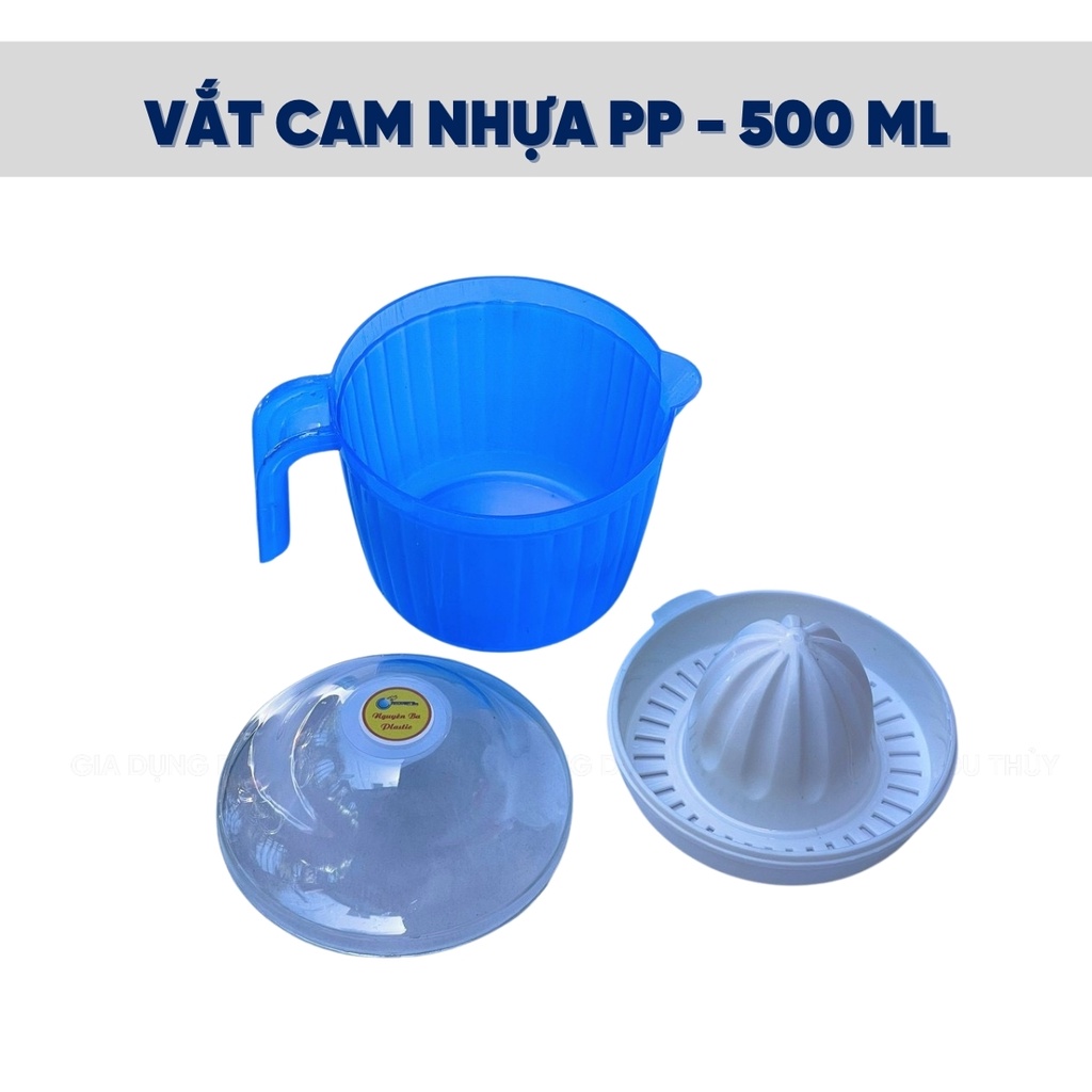 Vắt nước cam Inox 500ml chất liệu inox, nhựa acrylic không mùi an toàn cho sức khỏe, màu trắng-xanh-cam-hồng-lá-dương