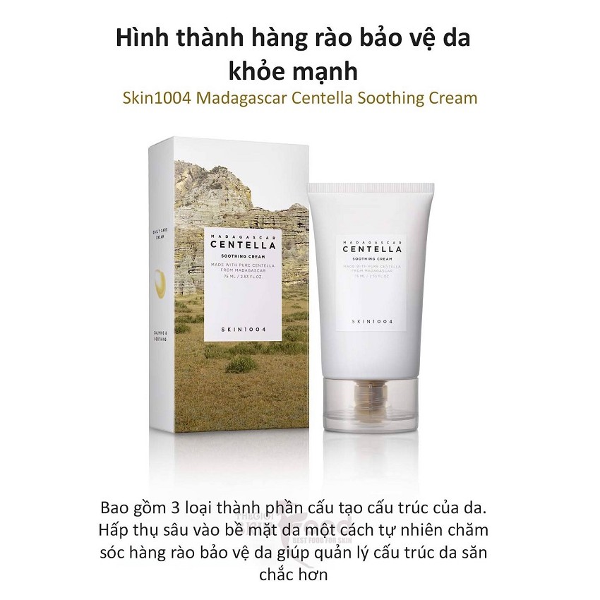 Kem dưỡng ẩm làm dịu phục hồi da rau má Skin1004 MOON21 Madagascar Centella Soothing Cream 75ml Auth Hàn Quốc