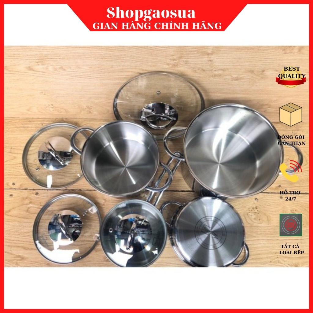 Bộ nồi Fivestar Plus FPB4006 4 món inox 304  3 lớp đáy liền cao cấp, hàng chính hãng bảo hành 25 năm