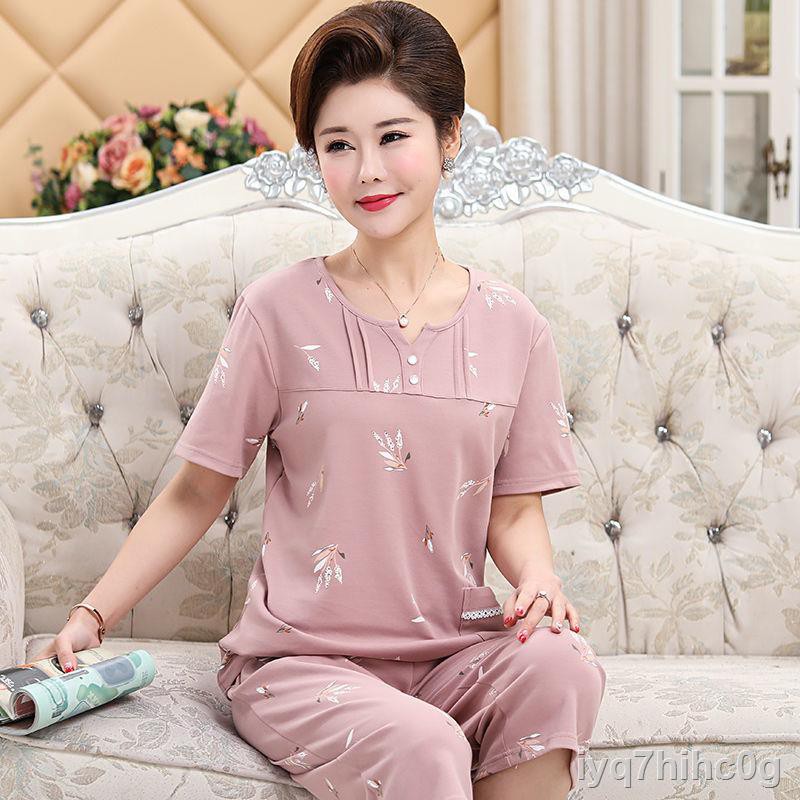 Đồ ngủ trung, quần ngắn nữ phù hợp, Người trung niên và già cùng với size Cotton HomewearUU