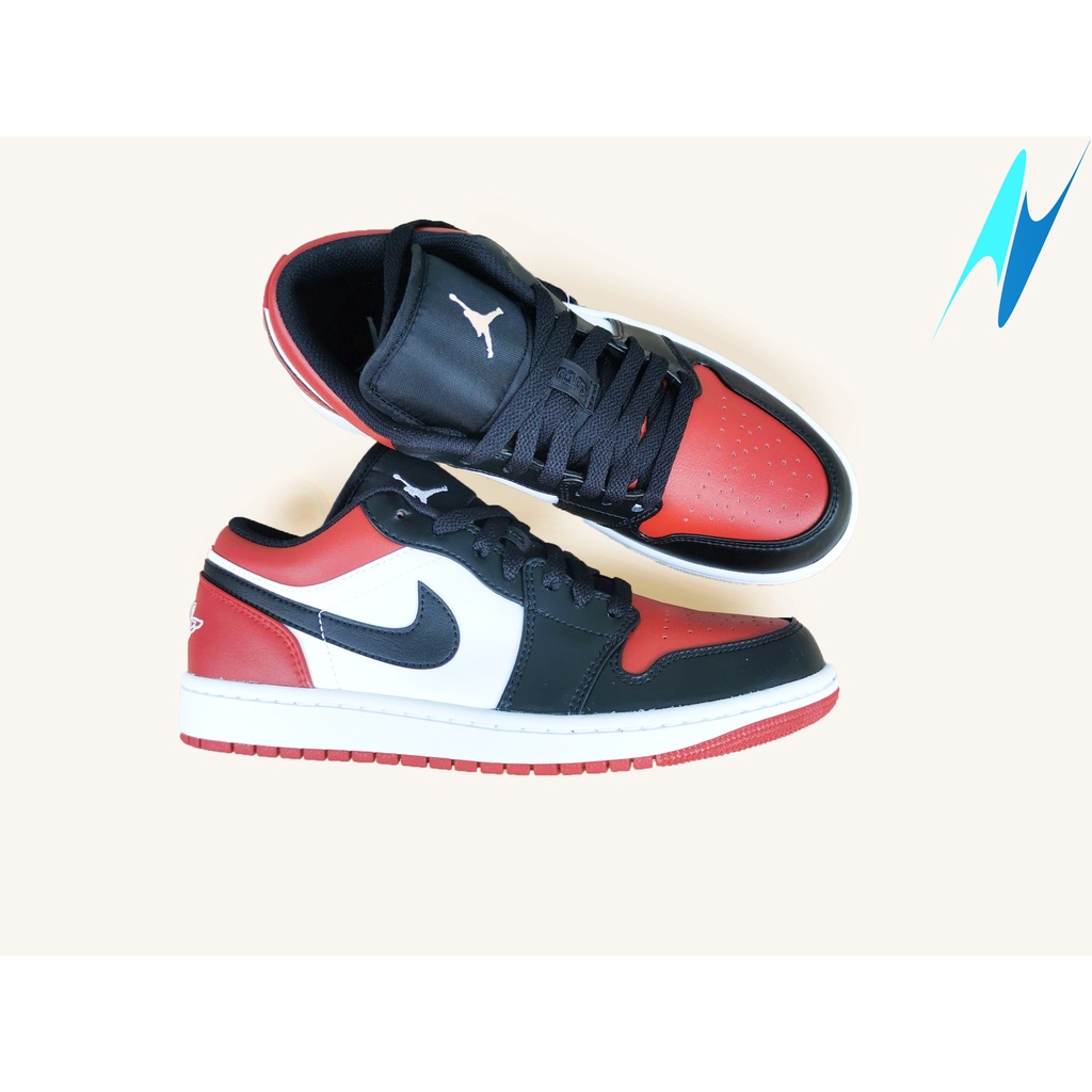 Giày nam nữ Nike Jordan 1 low Bred Toe chính hãng 100%